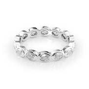 Bezel Set Oval Cut D Color Moissanite Full Eternity Band