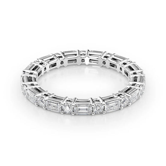 Round & Emerald Cut Full Eternity Moissanite Band