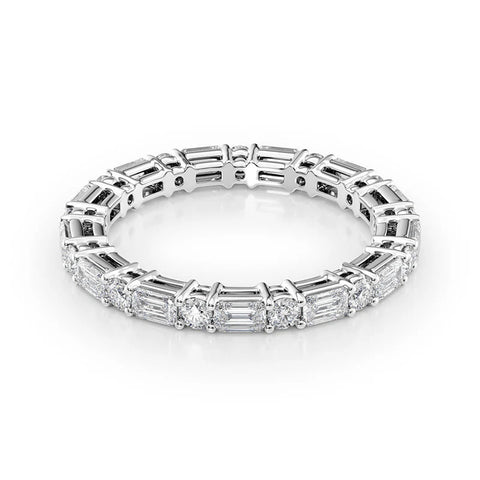 Round & Emerald Cut Full Eternity Moissanite Band