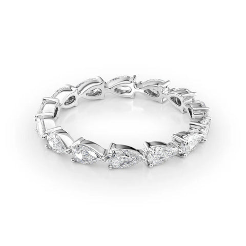 Pear Cut Moissanite Diamond Full Eternity Wedding Band