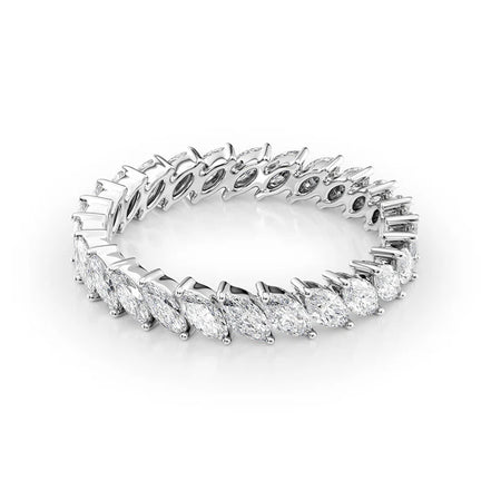 Full Eternity Moissanite Marquise Cut Wedding Band For Her
