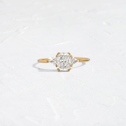 Radiant Cut Three Stone Moissanite Wedding Ring