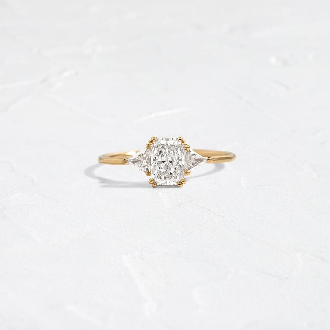 Radiant Cut Three Stone Moissanite Wedding Ring