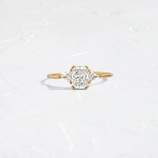 Radiant Cut Three Stone Moissanite Wedding Ring