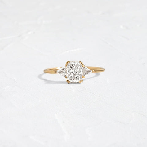 Radiant Cut Three Stone Moissanite Wedding Ring