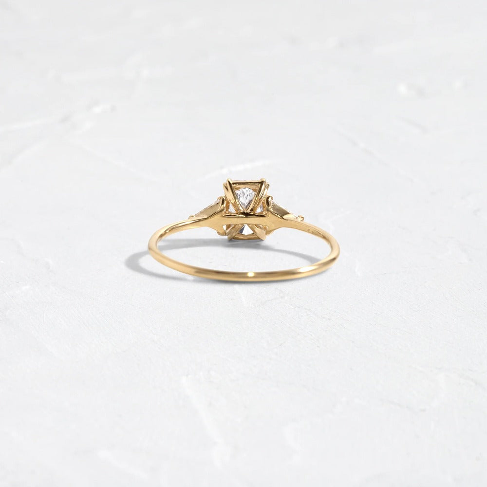Radiant Cut Three Stone Moissanite Wedding Ring