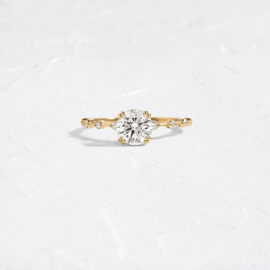 Moissanite Hidden Accent Round Cut Engagement Ring
