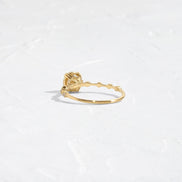 Moissanite Round Cut Distance Pave Engagement Ring