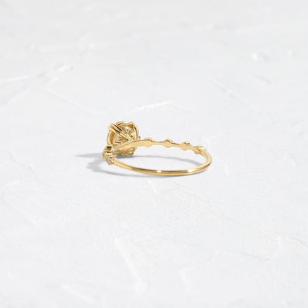 Moissanite Round Cut Distance Pave Engagement Ring