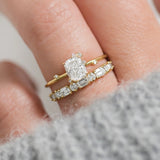 Cluster Style Moissanite Radiant Cut Engagement Ring