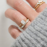 Cluster Style Moissanite Radiant Cut Engagement Ring