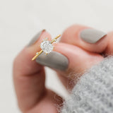 Cluster Style Moissanite Radiant Cut Engagement Ring