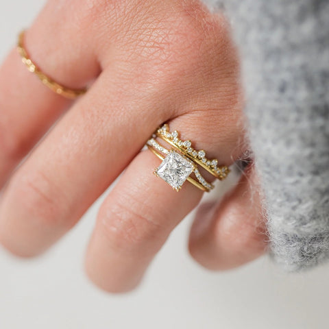 Moissanite Princess Cut Solitaire Engagement Ring