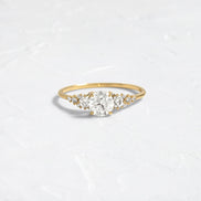 Round Cut Vintage Colorless Moissanite Engagement Ring