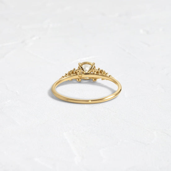 Round Cut Vintage Colorless Moissanite Engagement Ring