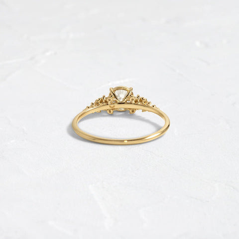 Round Cut Vintage Colorless Moissanite Engagement Ring