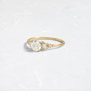 Round Cut Vintage Colorless Moissanite Engagement Ring