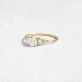 Round Cut Vintage Colorless Moissanite Engagement Ring