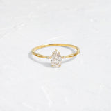 Cluster Pear Cut Moissanite Engagement Wedding Ring