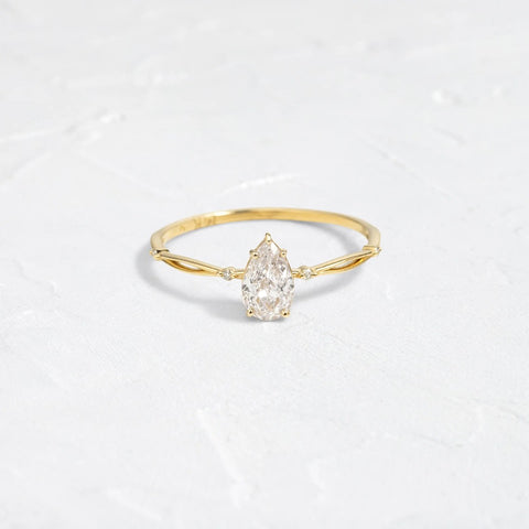 Cluster Pear Cut Moissanite Engagement Wedding Ring