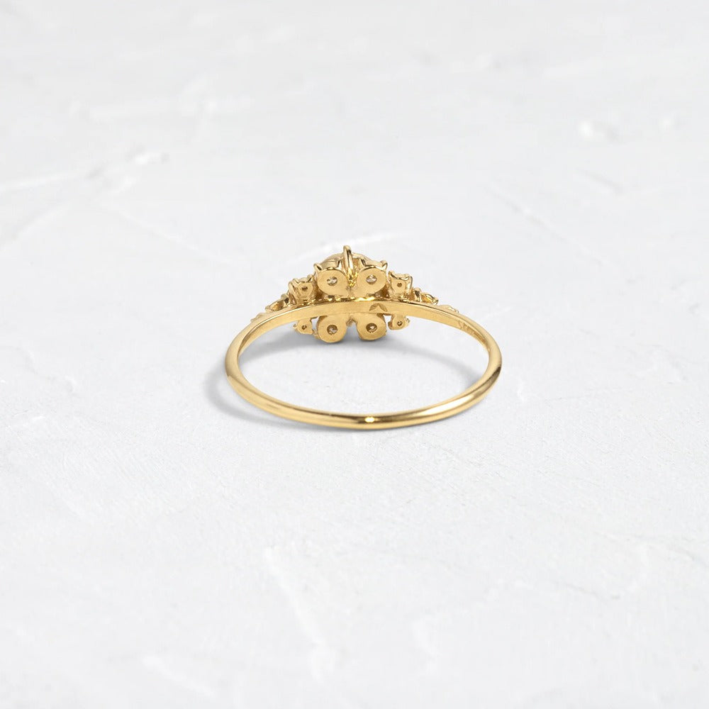 D Color Round Cut Vintage Moissanite Proposal Ring