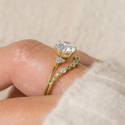 VVS1 Three Stone Round Cut Moissanite Promise Ring
