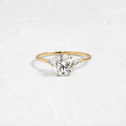 VVS1 Three Stone Round Cut Moissanite Promise Ring