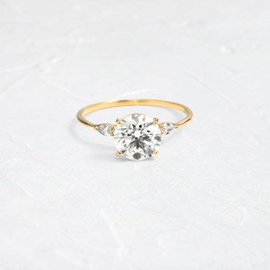 Moissanite Round Cut Five Stone D Color Engagement Ring
