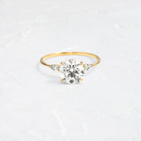 Moissanite Round Cut Five Stone D Color Engagement Ring