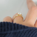 Moissanite Round Cut Five Stone D Color Engagement Ring