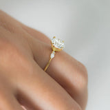 Moissanite Round Cut Five Stone D Color Engagement Ring