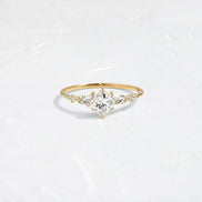 Unique Style Princess Cut Colorless Moissanite Wedding Ring