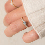 Unique Style Princess Cut Colorless Moissanite Wedding Ring