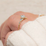 Unique Style Princess Cut Colorless Moissanite Wedding Ring