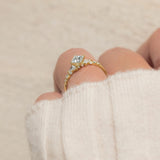 Unique Style Princess Cut Colorless Moissanite Wedding Ring