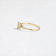 Unique Style Princess Cut Colorless Moissanite Wedding Ring