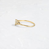 Unique Style Princess Cut Colorless Moissanite Wedding Ring