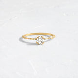 Side Accent Round Cut Moissanite Promise Ring