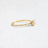 Side Accent Round Cut Moissanite Promise Ring
