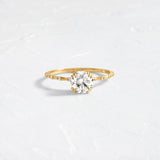Round Cut Unique Colorless Moissanite Engagement Ring