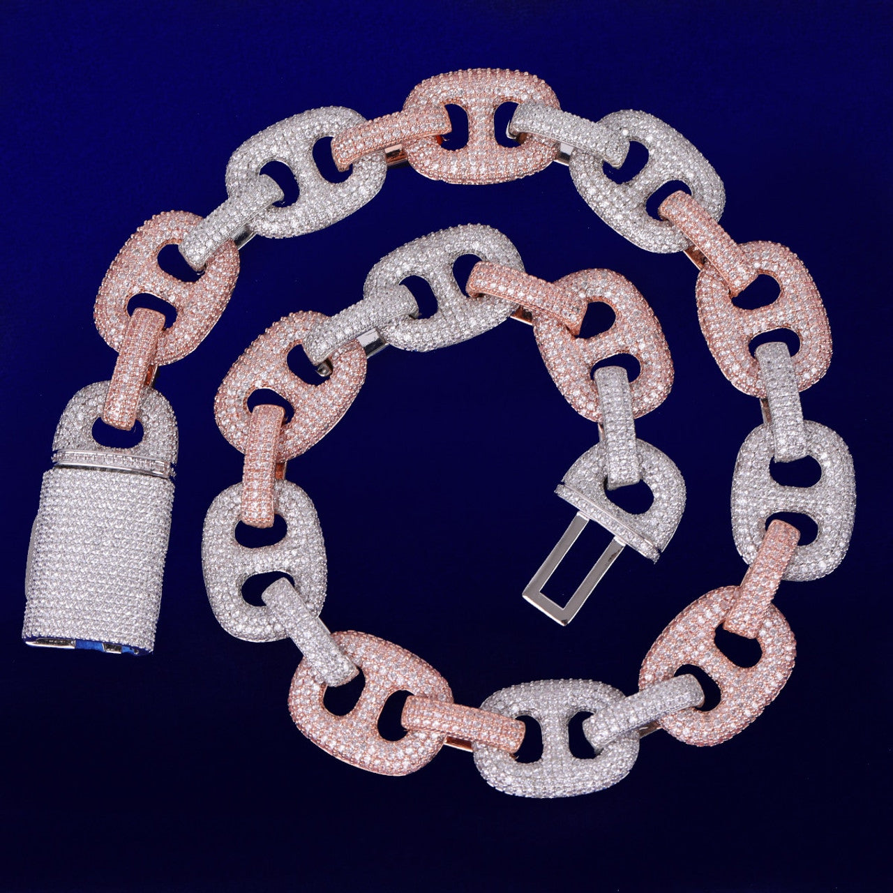 VVS1 Moissanite Duo Link Iced Out Hip Hop Chain