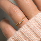 Colorless Round Cut Moissanite Unique Wedding Band