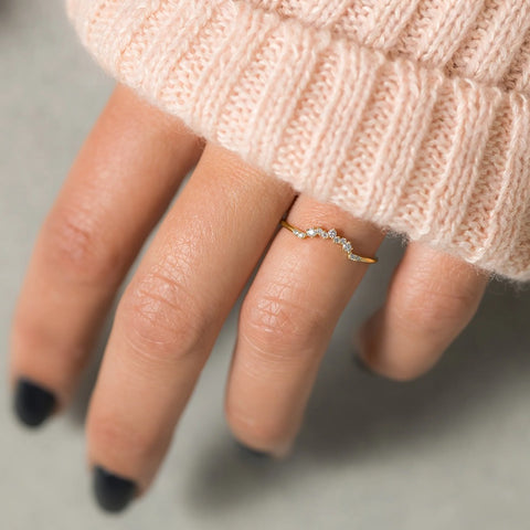 Colorless Round Cut Moissanite Unique Wedding Band