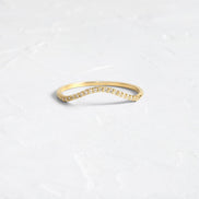 Moissanite Round Cut Curved Eternity Band