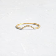 Moissanite Round Cut Curved Eternity Band