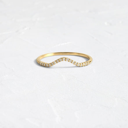 Moissanite Round Cut Curved Eternity Band