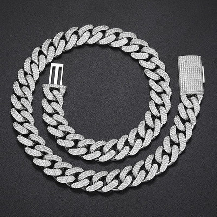 Full Moissanite Diamond Curb Hip Hop Cuban Chain For Him