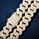 925 Sterling Silver Iced Out Moissanite Cuban Linked Chain