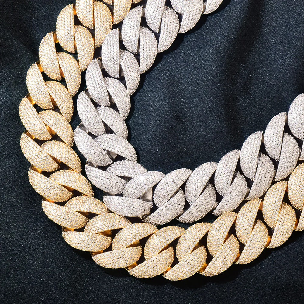925 Sterling Silver VVS1 Moissanite Cuban Linked Chain