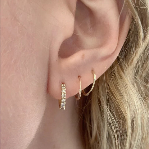 Round Cut Moissanite Lever Back Hoop Earring For Her